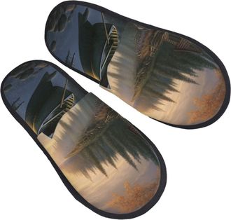 Generic Shoes Canoe By The Water Reusable Slippers Cotton Sliders For Christmas Adult Indoor M