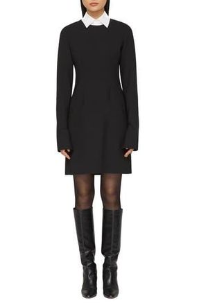 Lafayette 148 New York Long Sleeve Stretch Wool Sheath Dress in Black at Nordstrom Rack, Size 18 (Similar To 16W)