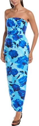 Milly Orion Blurred Blossom Jacquard Midi Dress