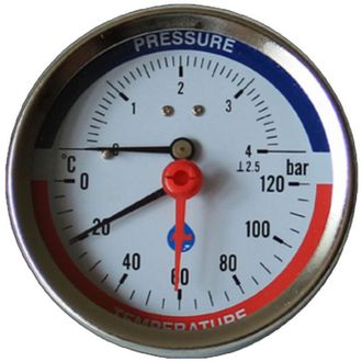 Aim Termomanometro 6 bar 120&deg;C ingresso posteriore 1/2