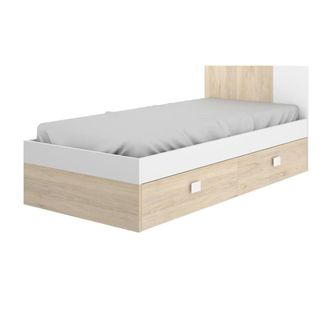 Dmora Cama infantil efecto madera roble blanco 196x97h79 cm