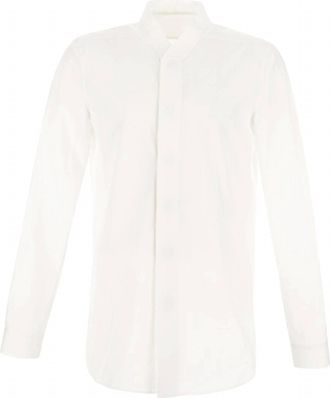 Rick Owens Mens Snap Collar Faun Shirt In Milk