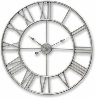 Hill Interiors Hill Interiors - Large Skeleton Wall Clock - Metal - L4 x W80 x H80 cm - Silver