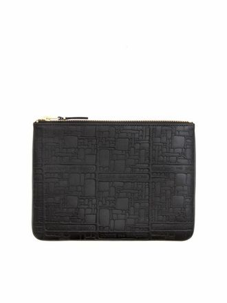 Comme Des Gar&ccedil;ons Embossed Logo pouch in black