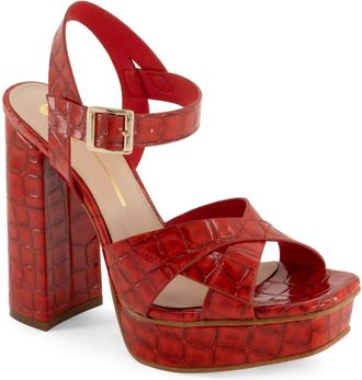 Andrea Womens Platform Sandal In Red