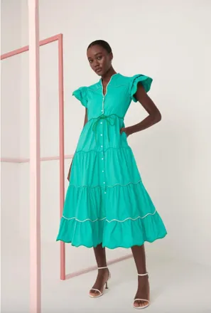 Celia B Baba Cay Midi Dress In Turquoise