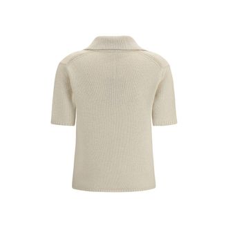 Gabriela Hearst Womens Beige Cashmere Polo Shirt