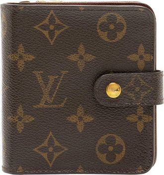Louis Vuitton Brown Monogram Canvas Zipped Compact Wallet (Authentic Pre- Loved)