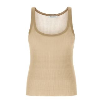 Max Mara Stijlvolle TOP voor modeliefhebbers - Dames - Tops zonder mouwen - Beige - M - Tops