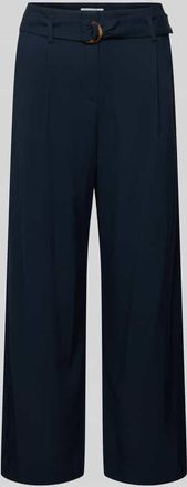 Christian Berg Culotte aus Viskose mit G&uuml;rtel in Dunkelblau, Gr&ouml;&szlig;e 34