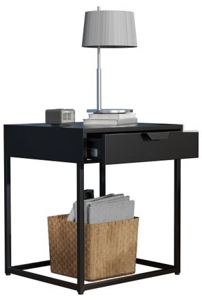 ebuy24 Mueble De Noche Vcm Mesita De Noche Mesita De Noche Dimensiones Aprox. Al. 50 X An. 43 X T. 41 Cm - Flokas S (negro)