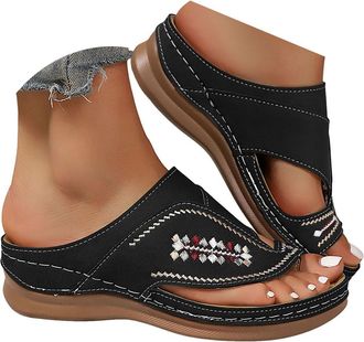 Generic Orthopedic Wedge Sandals for Women 2026 Dressy Summer,Womens Summer Comfortable Flat Flip Flops with Arch Support Platform Slip on Beach Sandals Dress