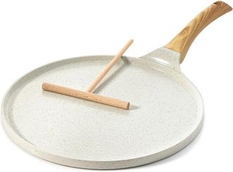 Elle Sart&eacute;n Para Crepes Con Revestimiento Antiadherente De Cer&aacute;mica Natural De 28 Cm, Apta Para Inducci&oacute;n, Con Esparcidor De Masa Y Mango Ergon&oacute;mico Y C&oacute;mo