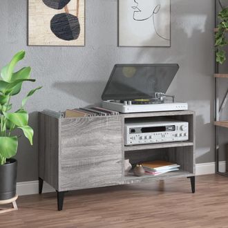 vidaXL Vidaxl - Mueble Discos Madera Contrachapada Gris Sonoma 84,5x38x48 Cm