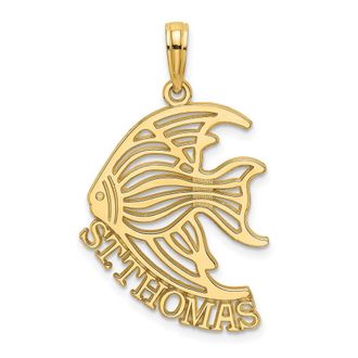 Diamond2Deal 14k Yellow Gold Polished ST. THOMAS Angelfish Charm