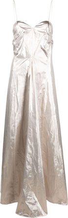 Forte_Forte sweetheart-neck lam&eacute; gown - women - Polyester/Metallized Polyester - III - Silver