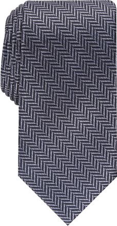 Perry Ellis Mens Savin Herringbone Tie Black Size Regular