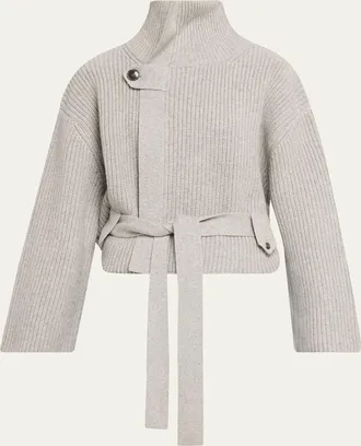 Brandon Maxwell Neal Cashmere Hidden Zip Sweater