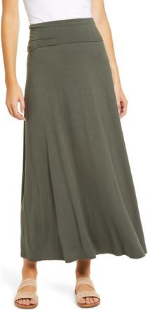 Loveappella Roll Top Maxi Skirt in Dk Olive at Nordstrom, Size X-Small