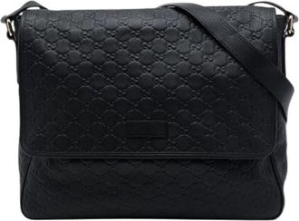 Gucci Pre-owned Messenger Bag - Dames - Vintage Schoudertas - Zwart - ONE Size - Leer - Vintage
