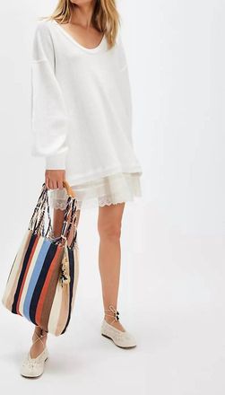 Free People =Coast 2 Coast Thermal Top In Clean Ivory