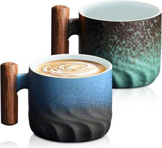 OEM Tazas De Caf&eacute; De Porcelana, 2 Tazas De Espresso, 70 Ml, Taza De T&eacute;, Mini Taza De T&eacute;, Taza De Cer&aacute;mica Para Espresso, T&eacute; Y Latte (azul)