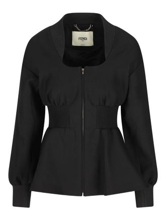 Fendi zip-up fitted jacket - Black