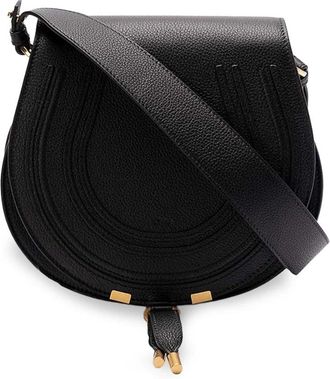 Chlo&eacute; Marcie Saddle Bag - Dames - Schoudertassen - Zwart - ONE Size - Katoen - Tassen