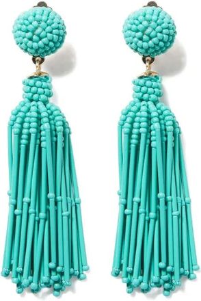 Carolina Herrera beaded tassel earrings - Blue