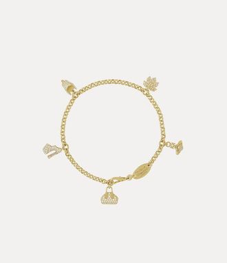 Vivienne Westwood Yasmine Charm Necklace -Gold-white-cz -Gold-white-cz Women