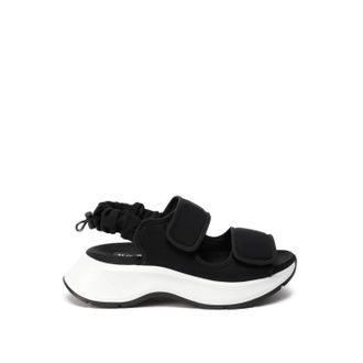 Hogan Womens H598 Leather Sandals In Black