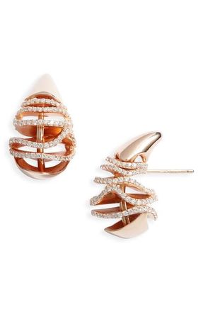 Bottega Veneta Sardine Stud Earrings in Rose Gold at Nordstrom