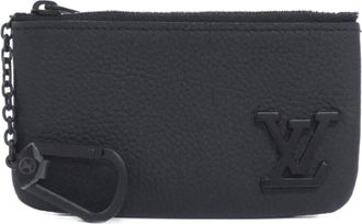 Louis Vuitton Black Leather Coin Purse/Coin Case (Pre-Owned)