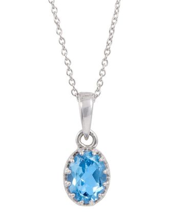 Savvy Cie Jewels Silver 1.35 Ct. Tw. Swiss Blue Topaz Pendant Necklace