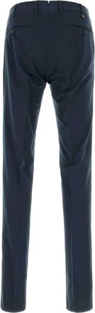 Pantaloni Torino Mens Stretch Cotton Blend Silkochino Trousers Navy Silk Elastane