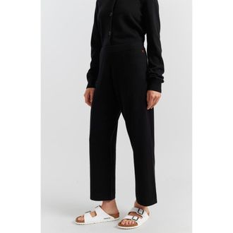 Chinti and Parker Wool-Cashmere Cropped Wide-Leg Pants in Black at Nordstrom, Size X-Small