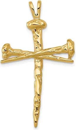 Diamond2Deal 10k Yellow Gold Polished Cross Charm