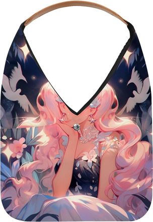 Generic Flamingo Girl Reusable Lightweight Grocery Bags - Foldable Into Compact Pouch, Washable & Sturdy, Multipurpose for Shopping and Travel