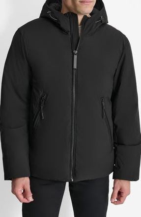 DKNY Stretch Polyester Puffer Jacket in Black at Nordstrom Rack, Size Xx-Large