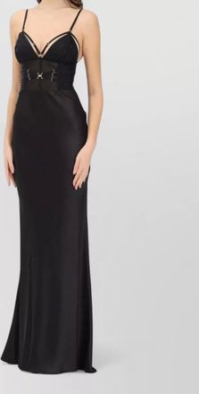 Elisabetta Franchi long dress corset detail fitted bodice