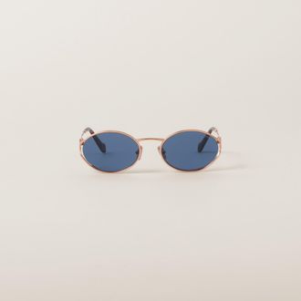 Miu Miu Logo Sunglasses, Woman, Blue Lenses