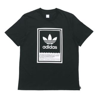 adidas originals Large Logo Printing Casual Sports Short Sleeve Black DU8342