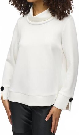 Joseph Ribkoff Cowl Neck Pullover Sweater In White
