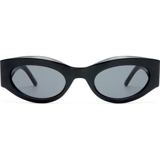 Le Specs Body Bumpin II 50mm Oval Sunglasses in Black at Nordstrom
