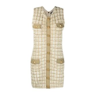Balmain Mujer, Vestidos, Beige, Talla: M