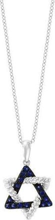 Effy 14K White Gold Sapphire Triangle Pendant Necklace in Blue at Nordstrom Rack, Size 18
