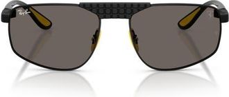Ray-Ban 58mm Ferrari Irregular Sunglasses in Matte Black /Dark Grey at Nordstrom