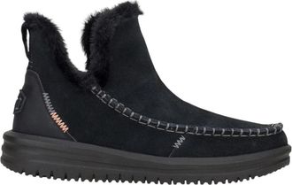 Hey Dude Zwarte Su&egrave;de Laarzen Camden Stijl - Dames - Winterlaarzen - Zwart - 38 EU - Su&egrave;de - Schoenen