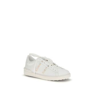 Valentino Garavani Mens White Calf Leather Bos Taurus Low Top Sneakers