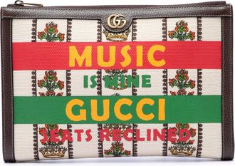 Gucci Pre-owned Gucci Canvas 100 Centennial Music is Mine Clutch Unisex O4NMKTE8U0P67TFF